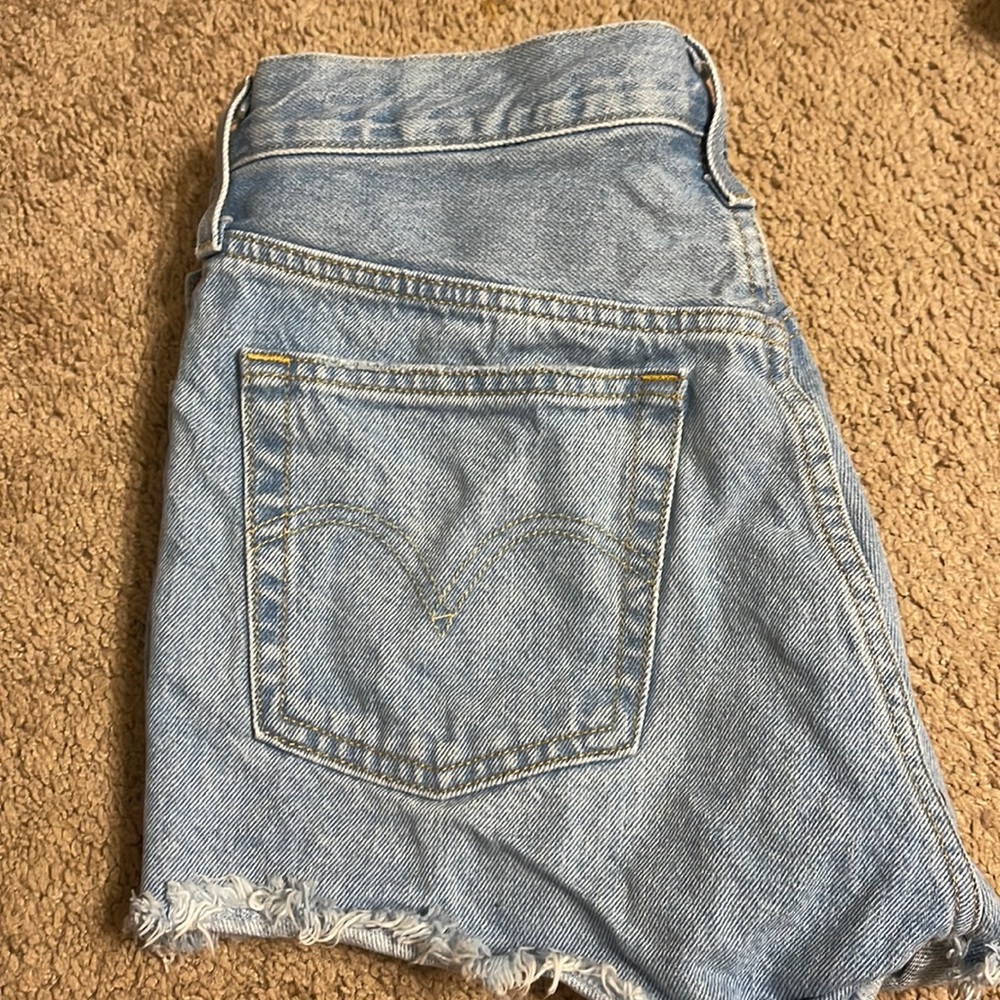 Levi denim shorts. High waisted